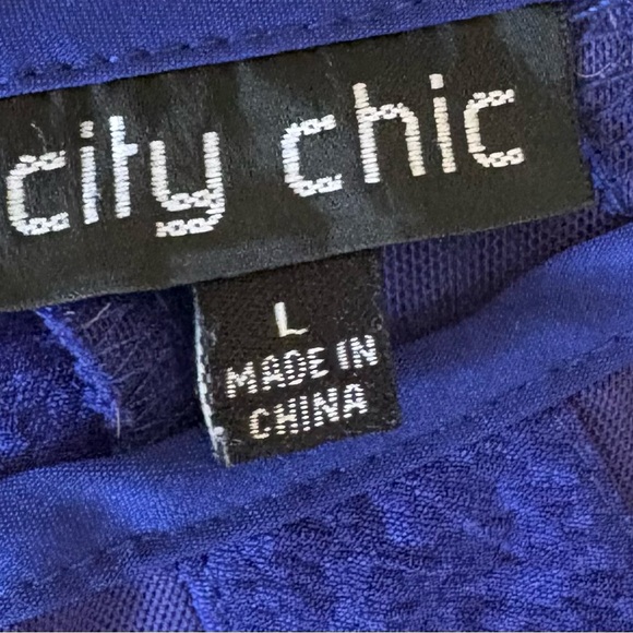 City Chic Royal Blue Keyhole Dress - Picture 4 of 4